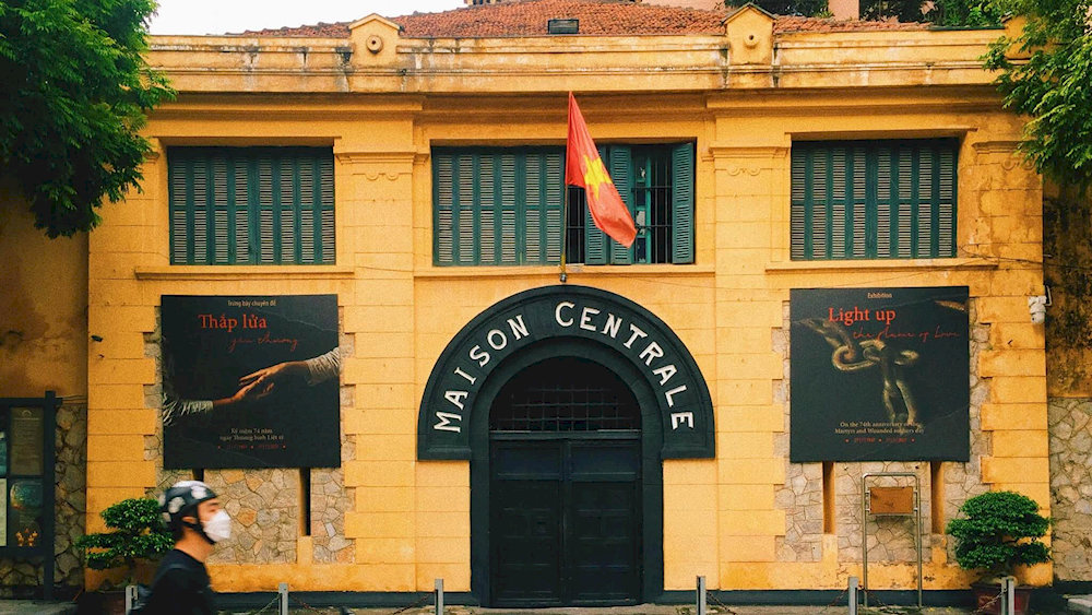 The entrance of Hoa Lo Prison, a historic site reflecting Vietnam’s colonial past and wartime resilience